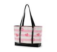 aidingzhi Rosa Bianco Strisce Cuore Lip Love donne di classe borsa del computer portatile con cerniera lavoro tote borse per la scuola con il pranzo