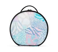 aidingzhi Rosa Blu Marmo Leopard Print Trucco Borse Accessori Viaggio-Size Accessori Eleganti Borse Cosmetici Per Le Donne Viaggio con divisori regolabili 11 IN