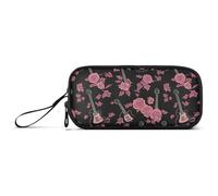 aidingzhi Rose gotiche con chitarra astuccio in nylon per la scuola grande capacità arte matita astuccio cancelleria per la scuola ragazze adolescenti