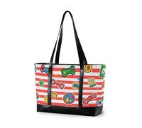 aidingzhi Rosso Bianco Vintage Game professionale donne laptop tote bag con cerniera grandi borse da lavoro per le donne per ufficio con tablet