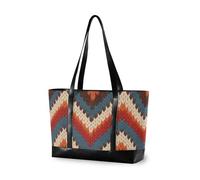 aidingzhi Rosso e blu tricottato Stripes borsa portatile alla moda per lavoro con cerniera tote professionale per college con