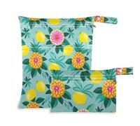 aidingzhi Sacchetti da bagno riutilizzabili 2 pezzi essenziali da viaggio per bambini con manici per piscina e viaggi (moda estate frutta limone blu)