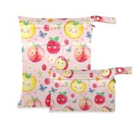 aidingzhi Sacchetti lavabili per bambini, confezione da 2 elementi essenziali da viaggio per bambini, con manici per viaggi, palestra (frutta colorata)
