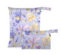 aidingzhi Sacchetti riutilizzabili bagnati asciutti confezione da 2 borse per pannolini oggetti essenziali con manici per pannolini per bambini, asilo nido (Summer Fresh Flower Bloom)