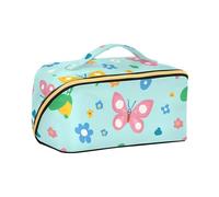 aidingzhi Safari Spring Butterfly Beauty case con divisori Zipper Borse cosmetiche con cerniera verticale autoportante