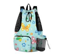 aidingzhi Safari Spring Butterfly Draw String Back Bag Gym Sackpack con tasche Dry Wet Separazione