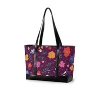 aidingzhi Semplice Primavera Fresco Floreale Borgogna moda lavoro tote bag per le donne con cerniera borsa per le donne lavoro per ufficio con tablet