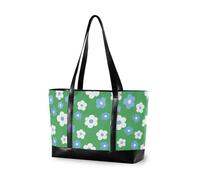 aidingzhi Sfondo verde blu FIORI moderno borsa di totalizzatore del computer portatile con le borse di totalizzatore della chiusura lampo per la mamma con il