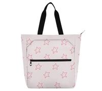 aidingzhi Simpatica borsa tote per libri per bambini e adulti, a forma di stelle astratte disegnate linee audaci pesca grande borsa a tracolla con tasche con cerniera per università shopping spiaggia