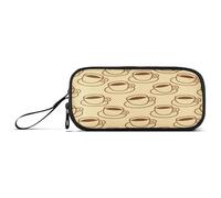 aidingzhi Simpatico cartone animato caffè beige vintage nylon borse per ragazze grande capacità slot matita caso scuola cancelleria per adulti liceo