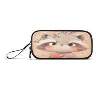 aidingzhi Simpatico Semplice Raccoon Nylon Penna Astuccio Matita Astuccio Grande Capacità Astucci Per Scuola Scuola Cancelleria per Ufficio Adulti