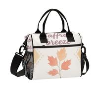 aidingzhi Soft Breeze Borse per il pranzo con foglie autunnali per adulti Borsa termica per il pranzo con tracolla per ragazza all'aperto S