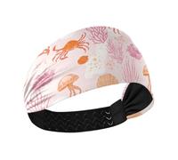 aidingzhi Spiaggia Sea Animals Pesca Carino Raffreddamento Fasce per adulti per le donne Elastiche Tennis Sweatbands per Calcio Yoga Palestra Sport