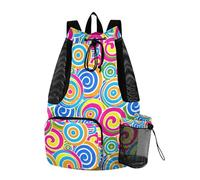 aidingzhi Spirali a righe Candy Like Colori Coulisse Zaino Palestra Sackpack Con Tasca Bottiglia Acqua Secco Separazione Bagnato