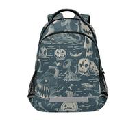 aidingzhi Spooky Season Creature Progettato bambini Karate Zaino con cinghia toracica Libri Borsa per 5 ° grado scuola ragazzi ragazze (prop3)