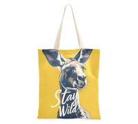aidingzhi Stay Wild Kangaroo Borsa in tela riutilizzabile per la spesa per lavoro, progetti fai da te, shopping, 40,6 x 38,1 cm, essenziale per la scuola