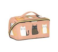 aidingzhi Sweet Cats Cute Peach Borsa da viaggio con divisori Essentials Make Up Borse per le donne Accessori da viaggio