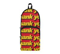 aidingzhi Thank You Giallo Rosso Nylon 3 Scomparti Matite Sacchetto Per Adolescenti Grande Capacità Astucci Cancelleria per Elementare