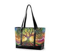 aidingzhi The tree Colorful semplice ufficio tote bag per le donne con cerniera tela tote per piscina palestra drogheria viaggio con pranzo