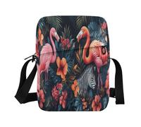 aidingzhi Tropical Jungle Wild Animals Flamingos borse messenger per le donne mens borse a tracolla borse da donna tracolla tracolla tracolla regolabile per attività quotidiane all'aperto