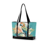 aidingzhi Tropical Parrot Green borse di totalizzatore delle donne di classe per il lavoro con la borsa della chiusura lampo per il lavoro per il volo con