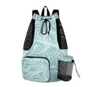 aidingzhi Verde e Bianco Linee Irregolari Coulisse Zaino Stringa Zaino Borsa Con Tasche Impermeabile