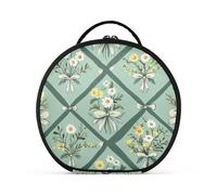 aidingzhi Vintage Fiocchi Fiori Gialli Forme Menta Verde Toiletry Borse Da Viaggio Accessori Da Viaggio Elegante Borse Da Viaggio Per Le Donne Con Divisori Regolabili 27,9 Pollici