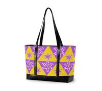 aidingzhi Viola Giallo Triangolo Forme Gigli Portatile donna tote bag con cerniera donna lavoro tote bag per Viaggi Piscina Nuoto Spiaggia Vacanza Necessità con tablet