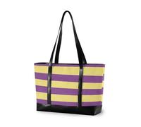 aidingzhi Violet Yellow Stripes elegante borsa tote professionale per le donne con cerniera computer tote bag per le donne per le signore con pannolino