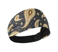 aidingzhi Wasteland Punk Paisley Bronzo Blu Scuro Antiscivolo? Fasce in tessuto elastico fascia per il sudore per allenamenti tennis pallavolo basket
