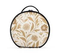 aidingzhi William Morris Style Fantasy Sand Floral Cosmetic Bag verticale autoportante elegante grande borsa per il trucco con divisori regolabili 27,9 cm