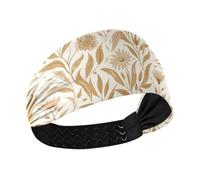 aidingzhi William Morris Style Fantasy Sand Floral Moisture Wicking fascia elastica per capelli da donna per ciclismo make up corsa tennis