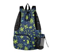 aidingzhi Zaini con coulisse verde lime e blu navy con garofano con cordino e supporto per bottiglia d'acqua separazione asciutta bagnata