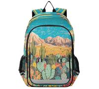 aidingzhi zaini da viaggio per bambini 8-12: borse leggere per uomo in colori assortiti - Deserto colorato con fiori in fiore di cactus