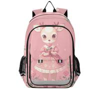 aidingzhi Zaini per bambini per la scuola 8-12: borse leggere per libri per ragazze adolescenti in colori assortiti - Pesca Cute Cartoon Deer