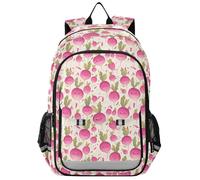 aidingzhi zaini scuola per bambini 8-12: borsa libri regolabile per ragazzi in colori assortiti - Cute Rapa Vegetale Pesca