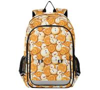 aidingzhi Zaino per bambini 8-12: borsa moderna per libri per la scuola media in colori assortiti - Pupazzi di neve Frutti Arancio