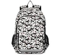 aidingzhi Zaino per bambini ragazzi 8-12: borsa moderna libri per giovani in colori assortiti - Cartoon Cute Pandas Bianco Nero