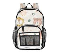 aidingzhi Zaino trasparente per scuola per bambini zaino trasparente scuola per ragazze zaini resistenti trasparenti, facce di animali carini, Simpatici volti di animali