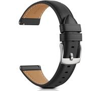 AidorMax Cinturino 18mm Compatibile con Amazfit GTS 3/2 Bip Galaxy Watch 7/6/5/4, Cinturini in Pelle Elegante Sottile per Garmin Vivoactive 6/5 Venu Vivomove Orologio e Smartwatch (Nero/Argento)