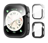 AIDOWU 2 Pezzi PC Rigido Custodia per Huawei Watch D2 Vetro Temperato Pellicola Protettiva Anti Graffio,Sensibile al Tocco,Ultrasottil Cover,Trasparente&Nero