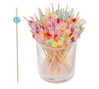 Aidqxbaoer 50 Pezzi Cromatico Bastoncino da Cocktail, Bastoncini da Cocktail Legno,12cm,Stecchini per Aperitivo, Spiedini Legno per Finger Food, Accessori per Cocktail