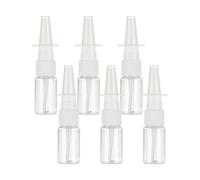 Aidqxbaoer Flacone spray nasale vuoto da 6 pezzi da 10 ml,nebulizzatore ricaricabile, con imbuti ed etichette，spray nasale in plastica a spruzzo fine, oli essenziali (trasparente)