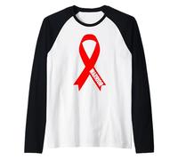 Aids Warrior - Maglia con Nastro Rosso per la consapevolezza dell'HIV, Giornata Mondiale dell'AIDS Maglia con Maniche Raglan