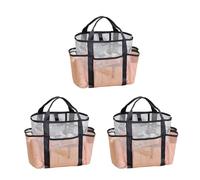AidSci 3 borse da spiaggia da donna, borsa shopper a rete con tasca interna, pieghevole, in rete leggera, per la spesa in famiglia, picnic, campeggio, c