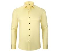 AIDTFUIEY Camicia da uomo alla moda a maniche lunghe antimacchia camicie formali slim fit button down a maniche lunghe camicia formale per lavoro quotidiano weekend commissioni all'aperto tempo libero