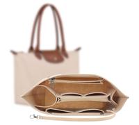 AIDUCHO Organizer da Tasca per Longchamp, Organizer da Borse da Donna in Feltro, con Tasche Multiple, Tasca Interna per Borse Longchamp, Inserto di Grande Volume (Beige, M)