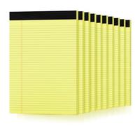 Aidunmis Blocco note giallo 21,6 x 29,5 cm, a righe, stretto, blocco note giallo, 30 fogli per blocco scrittura, per casa, ufficio, scuola, 10 pezzi