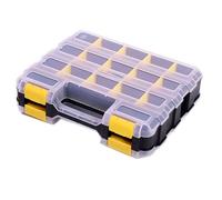 AIDY-PRO Scatola per la selezione di viti su entrambi i lati, 34 scomparti, con divisori rimovibili, scatola a vite, organizer per viti, chiodi e piccole parti (giallo)