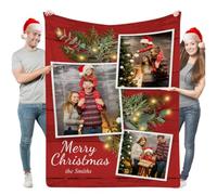 Aiebill Coperta personalizzata con foto Coperte personalizzate con 3 foto Coperta personalizzabile Foto Coperte Personalizzabili per Mamma Papà CoppiFamiglia Moglie Marito